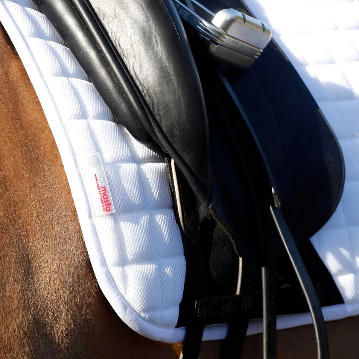 Protechmasta Infrared Airmesh Dressage Saddlecloth White 8 Protechmasta Infrared Airmesh Dressage Saddlecloth White - Image 8