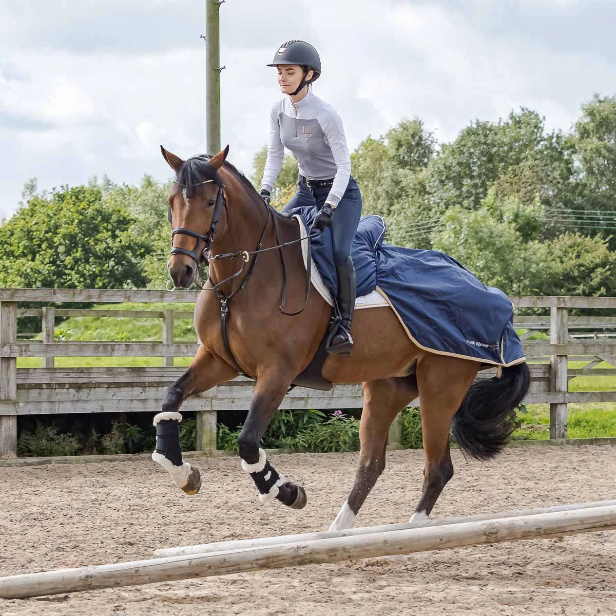 Summer Waterproof Ride On Exercise Sheet Navy Blue Medium 2 Summer Waterproof Ride On Exercise Sheet Navy Blue Medium - Image 2