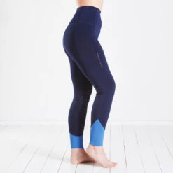 Harry Hall Bala Silicone Knee Ladies Riding Tights Navy Blue -Saddle Store bala navy blue 4