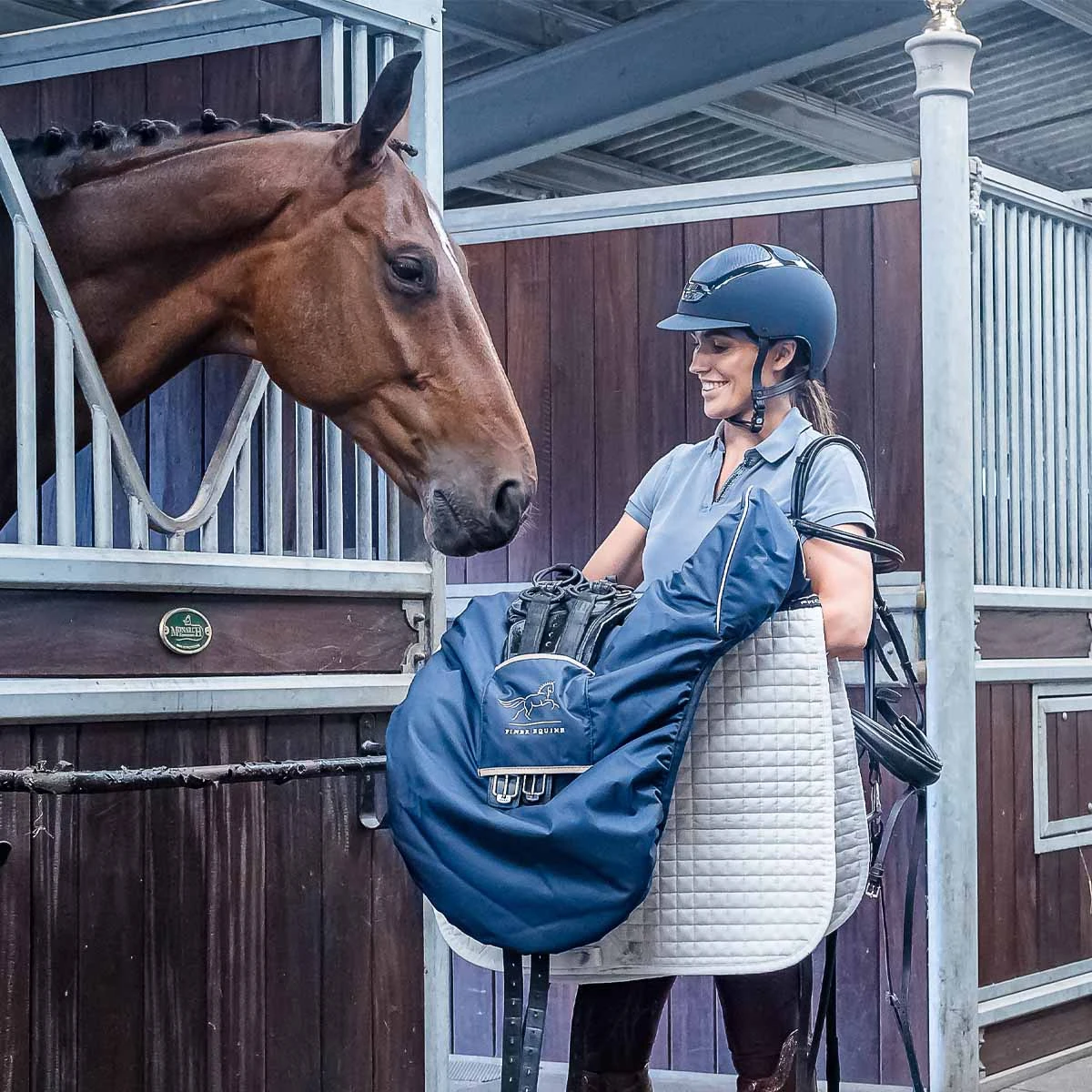 Finer Equine Dressage Saddle Cover Navy Blue 5 Finer Equine Dressage Saddle Cover Navy Blue - Image 5