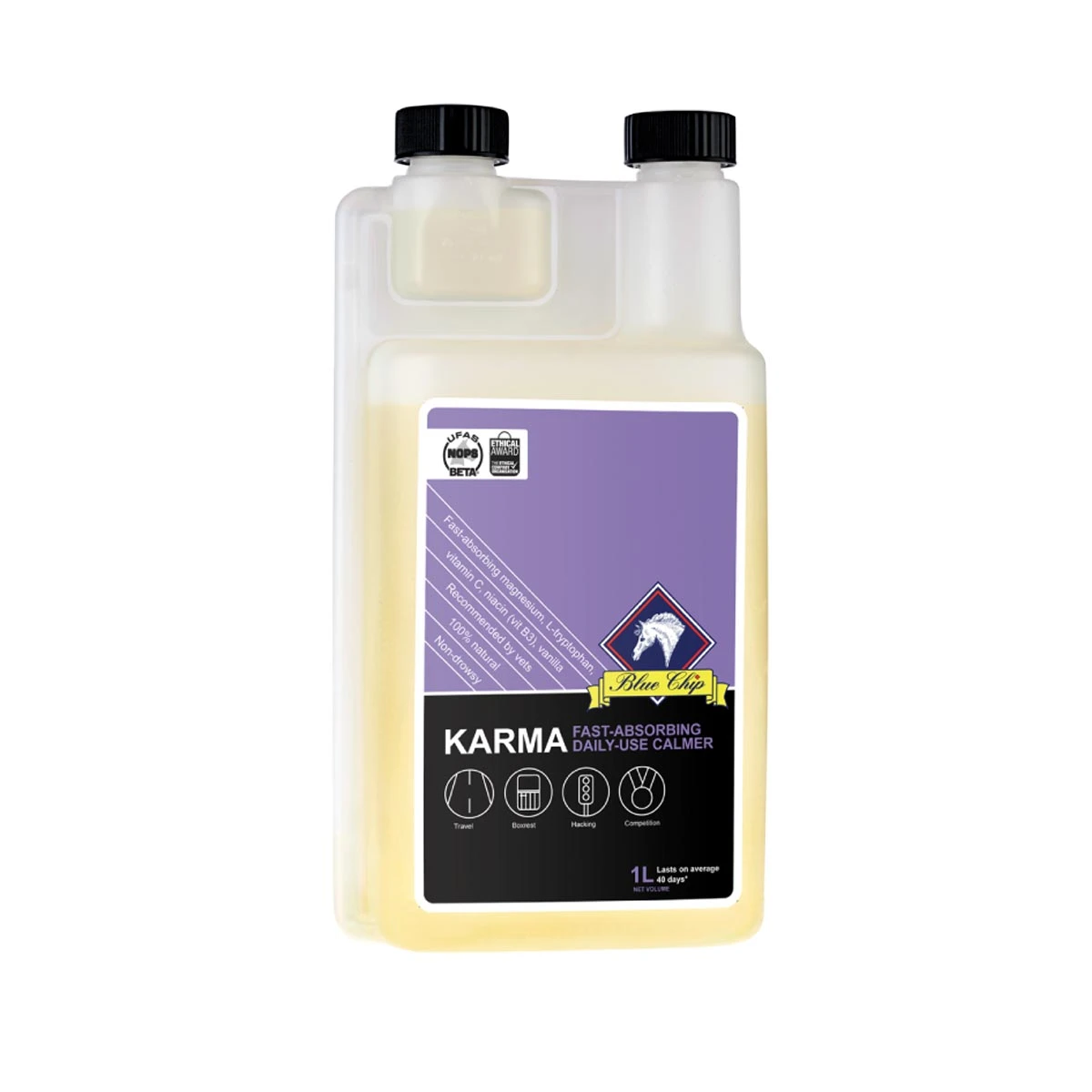 Blue Chip Karma Liquid Horse Calming Supplement 1L 1 Blue Chip Karma Liquid Horse Calming Supplement 1L