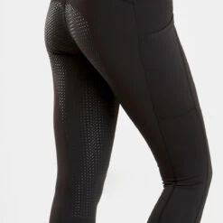 Equestrian Silicone Grip Riding Leggings Black -Saddle Store black amazon detail image 2