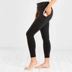 Equestrian Silicone Grip Riding Leggings Black -Saddle Store black amazon phone pocket image