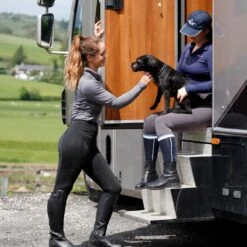 Harry Hall Bala Silicone Knee Ladies Horse Riding Tights Black -Saddle Store black bala.2