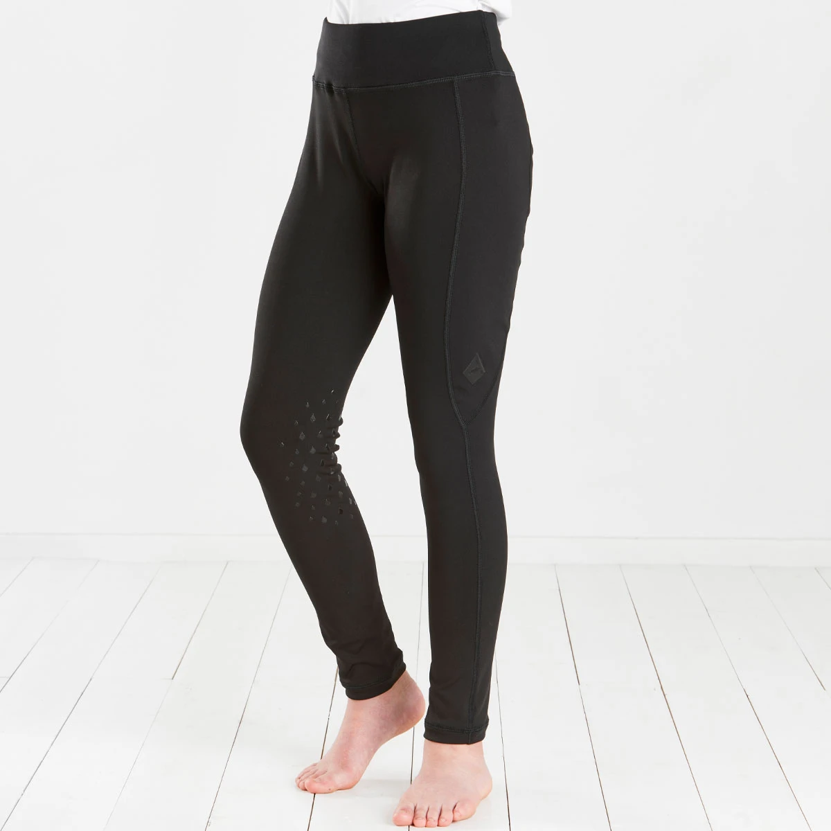 Harry Hall Junior Bala Silicone Knee Riding Tights Black 2 Harry Hall Junior Bala Silicone Knee Riding Tights Black - Image 2