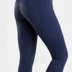 Equestrian Silicone Grip Riding Leggings Navy Blue -Saddle Store blue amazon detail