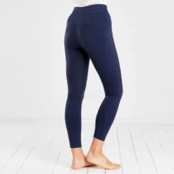 Equestrian Silicone Grip Riding Leggings Navy Blue