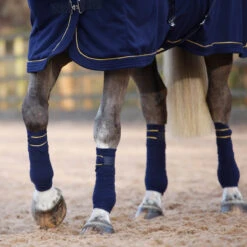 Cottage Craft Fleece Bandages (set Of 4) Navy Blue 6 Cottage Craft Fleece Bandages (set Of 4) Navy Blue -Saddle Store blue bandages 2