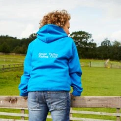 Personalised Junior Embroidered Hoodie Blue -Saddle Store blue hoodie