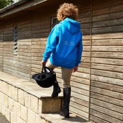 Personalised Junior Embroidered Hoodie Blue -Saddle Store blue hoodie 1