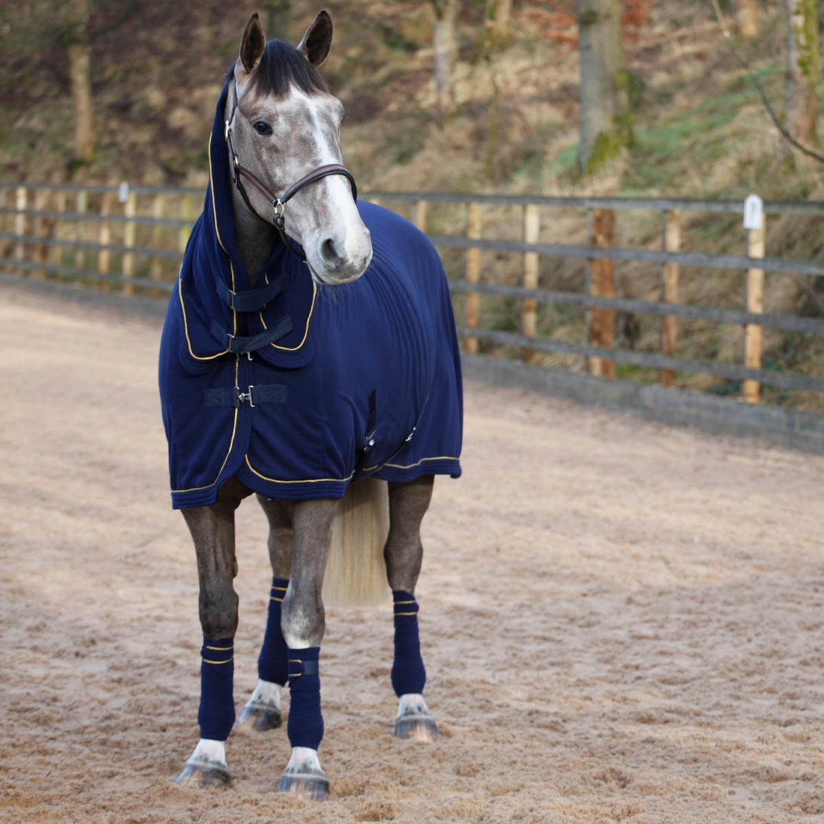 Cottage Craft Fleece Bandages (set Of 4) Navy Blue 4 Cottage Craft Fleece Bandages (set Of 4) Navy Blue - Image 4