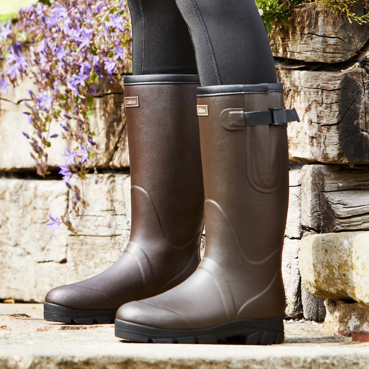 Caldene Westfield Neoprene Lined Wellington Boots Brown 3 Caldene Westfield Neoprene Lined Wellington Boots Brown - Image 3