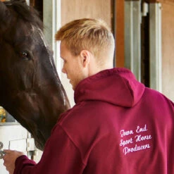 Personalised Adults Embroidered Hoodie Burgundy -Saddle Store burgundy 1