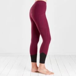 Harry Hall Winter Riding Tight Full Silicone Seat Burgundy -Saddle Store burgundy 3