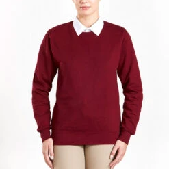 Pony Club Junior Sweatshirt Burgundy 7 Pony Club Junior Sweatshirt Burgundy -Saddle Store burgundy front 1