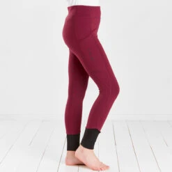Harry Hall Junior Winter Riding Tights Burgundy