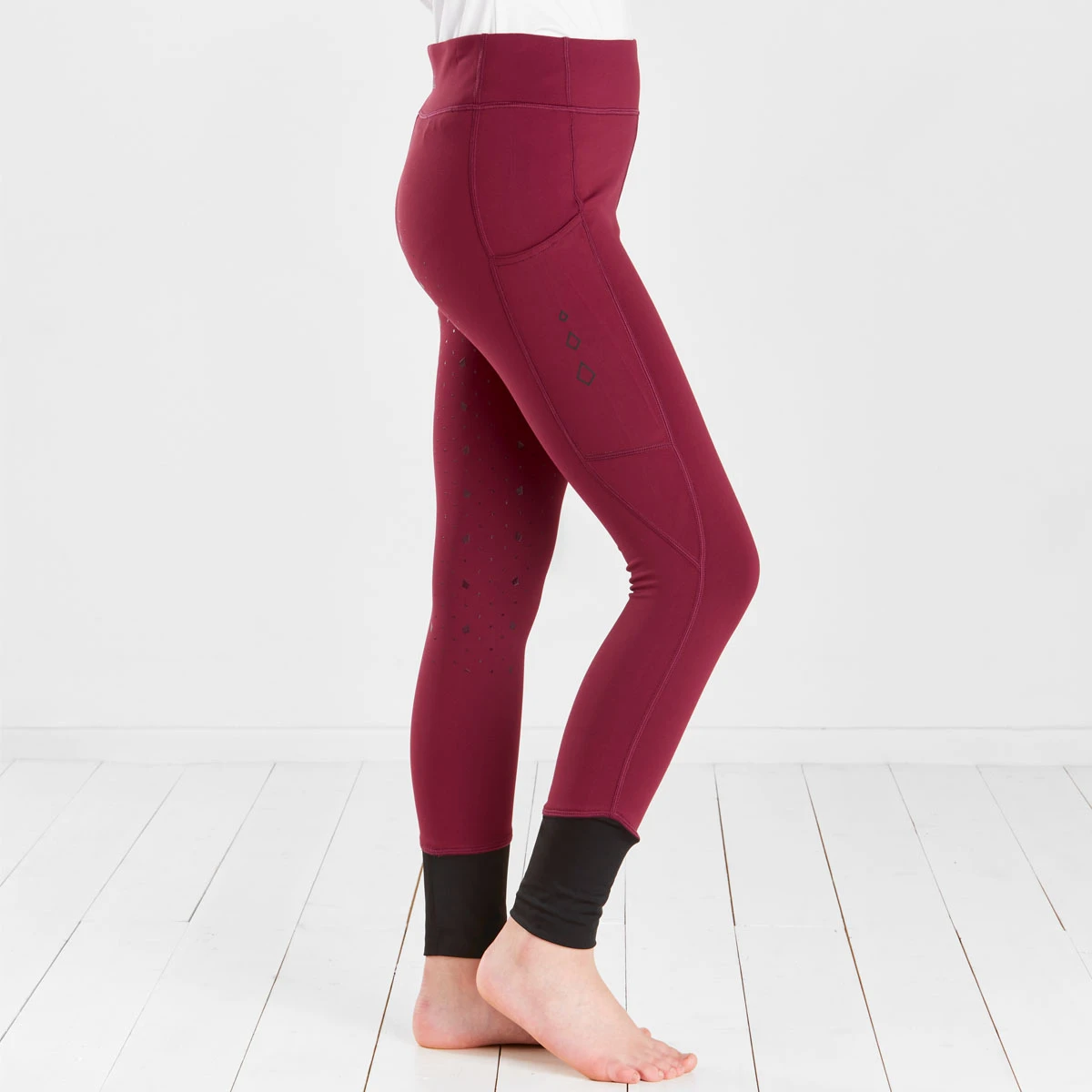 Harry Hall Junior Winter Riding Tights Burgundy 1 Harry Hall Junior Winter Riding Tights Burgundy