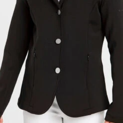Harry Hall Show Jacket Junior Black -Saddle Store buttons and zip pockets 2