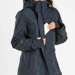 Harry Hall All-Weather Long Jacket II Dark Navy -Saddle Store detail phone pocket hh8176