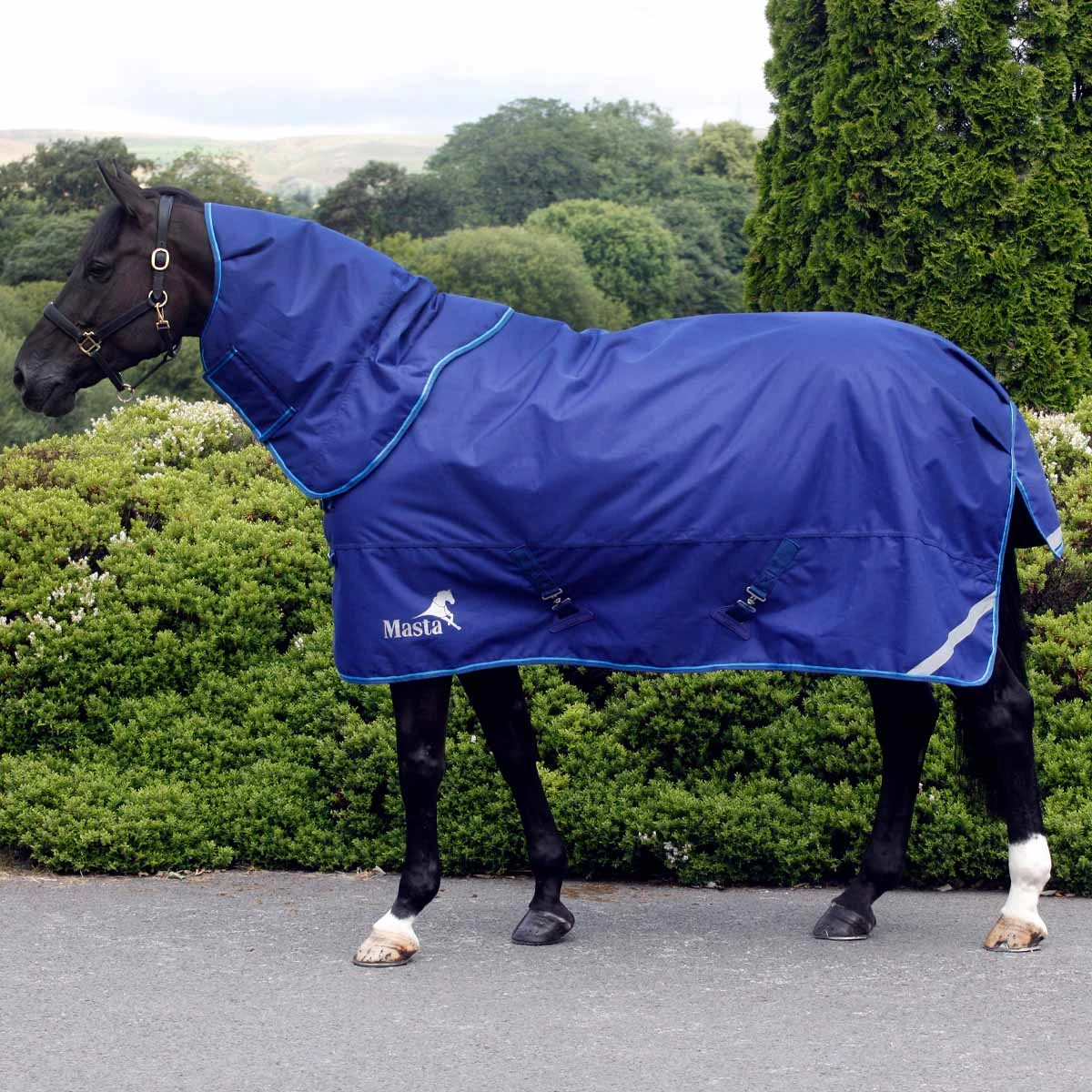 Duomasta 200g Medium Weight Turnout Rug Blue 1 Duomasta 200g Medium Weight Turnout Rug Blue