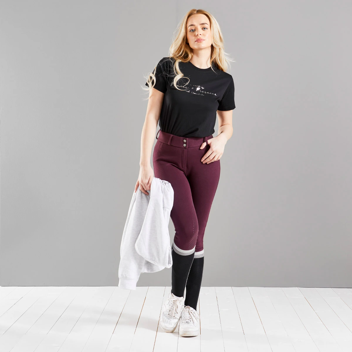 Harry Hall Farnell Full Grip Seat Breeches Plum 6 Harry Hall Farnell Full Grip Seat Breeches Plum - Image 6