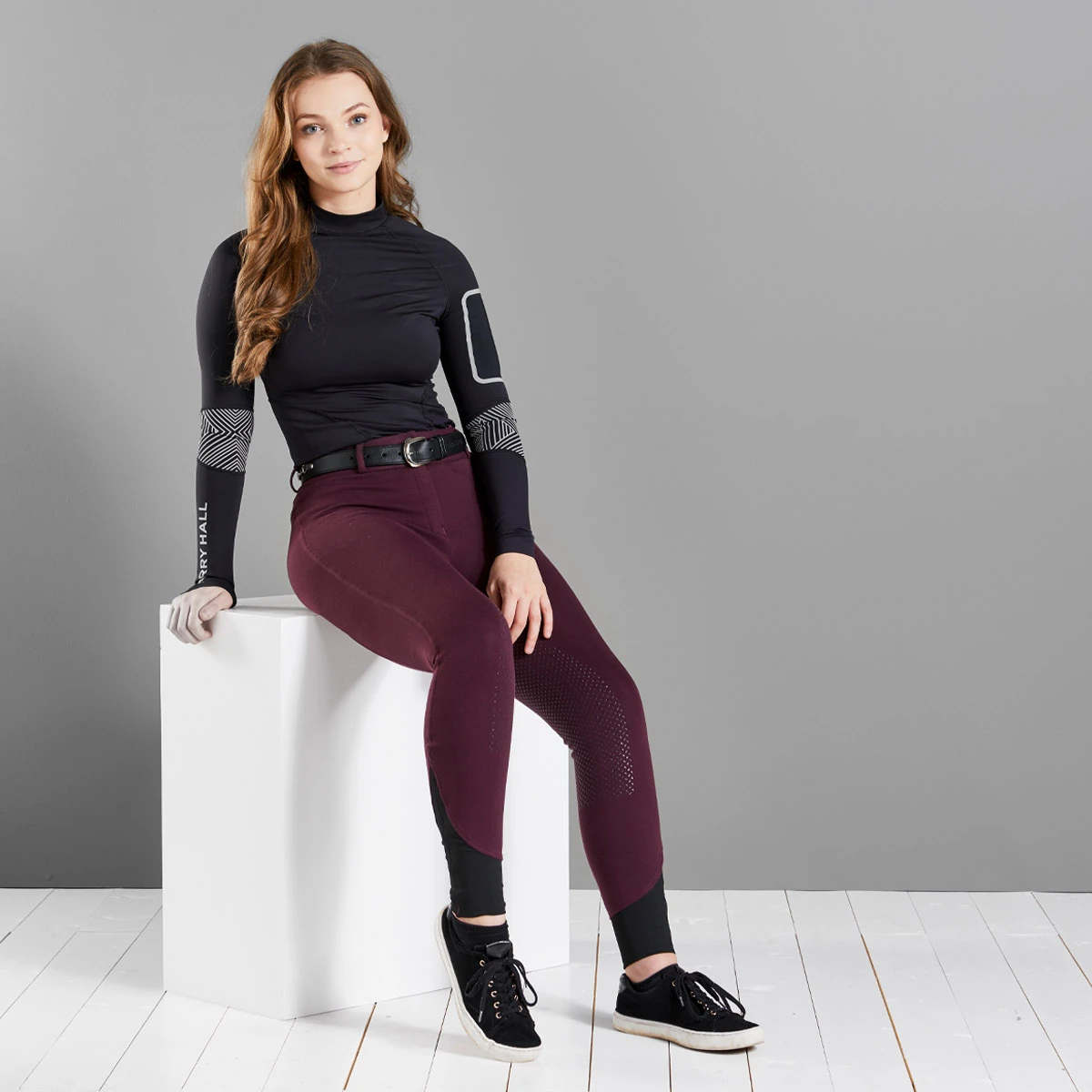 Harry Hall Farnell Full Grip Seat Breeches Plum 5 Harry Hall Farnell Full Grip Seat Breeches Plum - Image 5