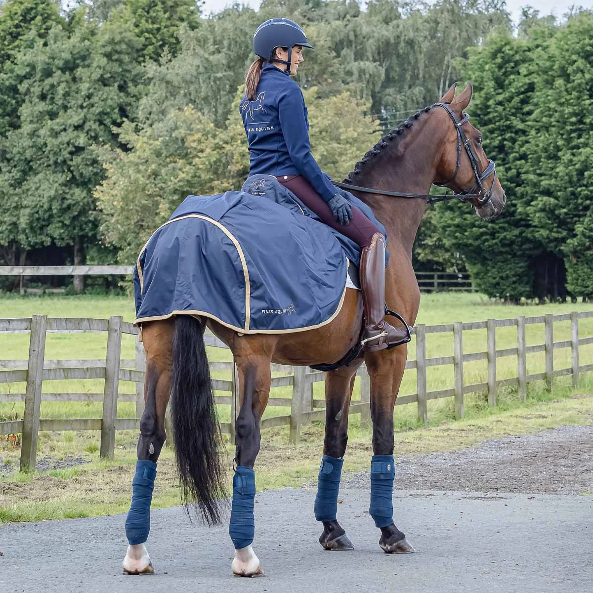 Summer Waterproof Ride On Exercise Sheet Navy Blue Medium 10 Summer Waterproof Ride On Exercise Sheet Navy Blue Medium - Image 10