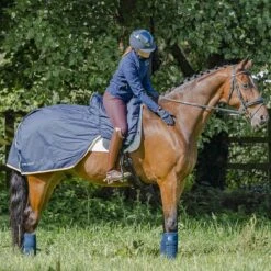 Winter Waterproof Ride On Exercise Sheet Navy Blue Small -Saddle Store field 4