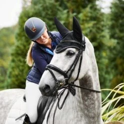 Protechmasta Infrared Horse Fly Veil With Soundproof Ears Black -Saddle Store fly veil square