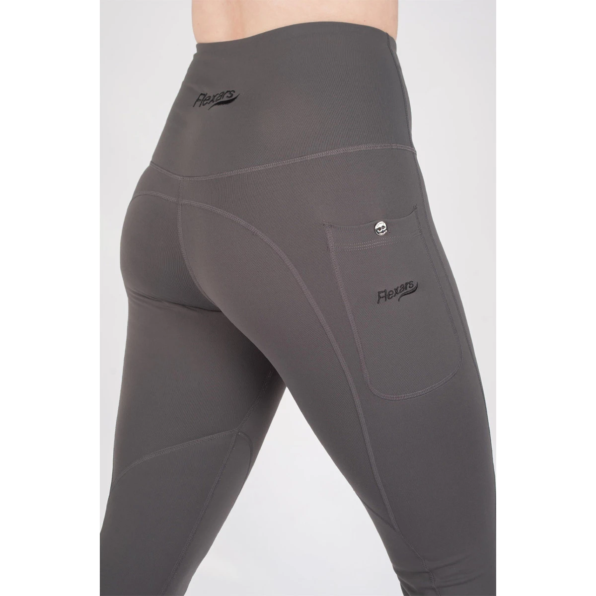 The Original Flexars Womens Riding Leggings Dark Grey 4 The Original Flexars Womens Riding Leggings Dark Grey - Image 4