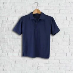 Personalised Kids Embroidered Polo Shirt Navy Blue