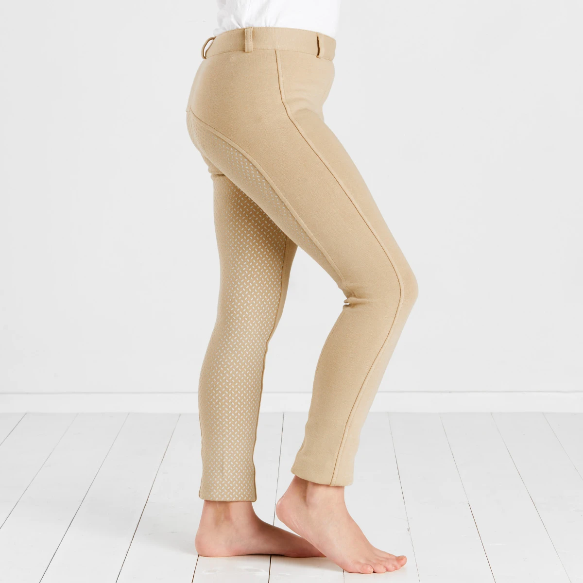 Harry Hall Farnell Grip Seat Junior Jodhpurs Beige 2 Harry Hall Farnell Grip Seat Junior Jodhpurs Beige - Image 2