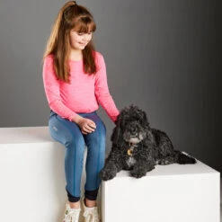 Junior Bala Silicone Knee Tights Blue -Saddle Store hh8024 junior blue.4