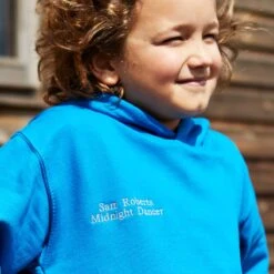 Personalised Junior Embroidered Hoodie Blue -Saddle Store hoodie blue 2