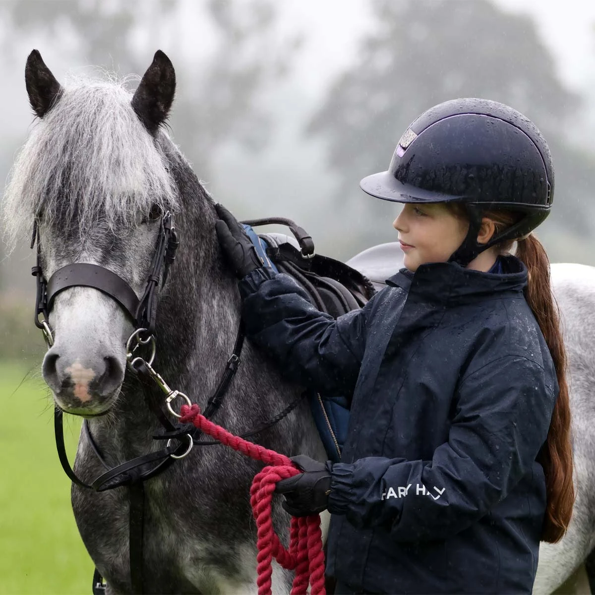 Harry Hall All-Weather Unisex Blouson Jacket Junior Dark Navy 7 Harry Hall All-Weather Unisex Blouson Jacket Junior Dark Navy - Image 7