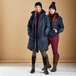 Harry Hall All-Weather Long Jacket II Dark Navy -Saddle Store lifestyle hh8176 three