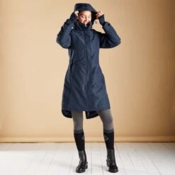 Harry Hall All-Weather Long Jacket II Dark Navy -Saddle Store lifestyle hh8176 two