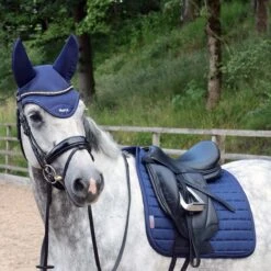 Protechmasta Airmesh Dressage Saddlecloth Navy Blue -Saddle Store lifestyle ma5867 blue dressage 1