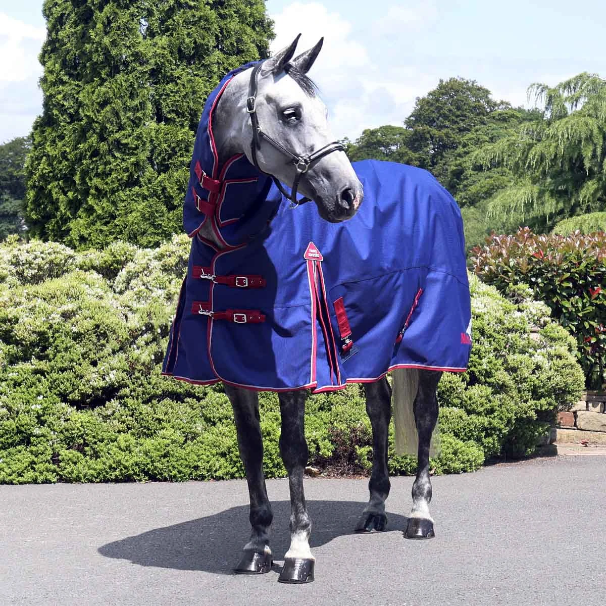 Fieldmasta 100g Combo Neck Turnout Rug Navy Blue 1 Fieldmasta 100g Combo Neck Turnout Rug Navy Blue