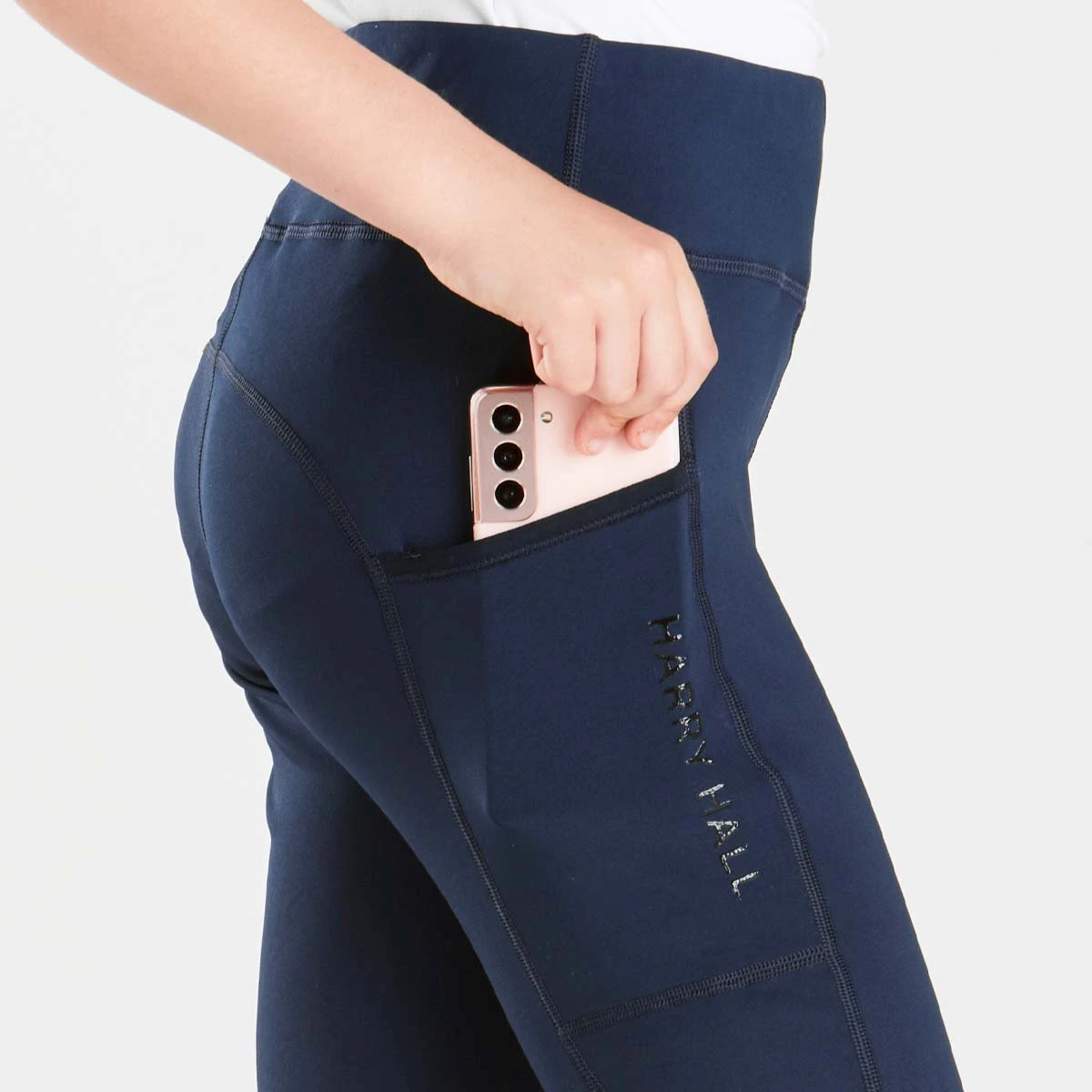 Harry Hall Junior Bala Silicone Knee Riding Tights Navy Blue 3 Harry Hall Junior Bala Silicone Knee Riding Tights Navy Blue - Image 3