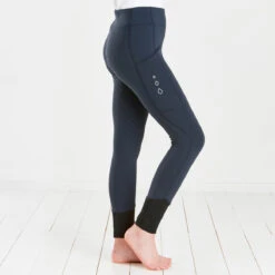 Harry Hall Junior Winter Riding Tights Navy Blue