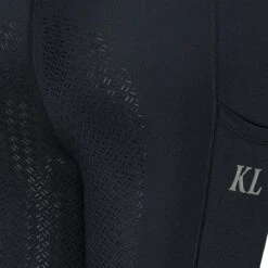 Kingsland Ladies Full Grip Compression Tights Navy Blue -Saddle Store navy compression tights detail logo and full seat resized