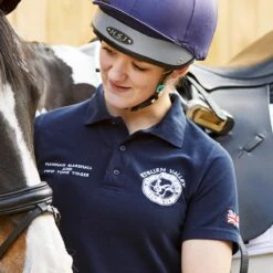 Pony Club Adults Polo Shirt Navy Blue -Saddle Store pc0413 lifestyle 5