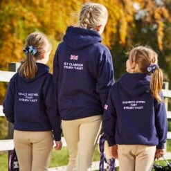 Pony Club Junior Hoodie Navy Blue -Saddle Store pc0520 lifestyle 1
