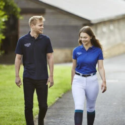 Personalised Ladies Embroidered Polo Shirt Royal Blue -Saddle Store personalisation lifestyle 003 sq web