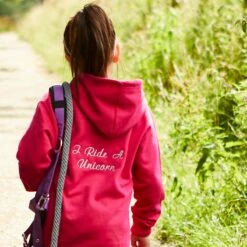 Personalised Junior Embroidered Hoodie Hot Pink -Saddle Store pink hoodie unicorn