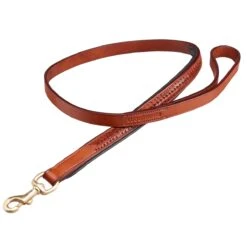 Woofmasta Plaited Leather Lead Tan