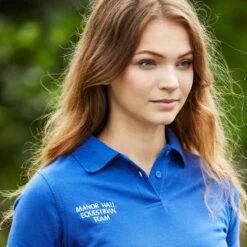 Personalised Ladies Embroidered Polo Shirt Royal Blue -Saddle Store polo blue