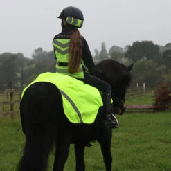 Harry Hall Kids High Viz Tabard Yellow -Saddle Store pony hiviz lifestyle 1