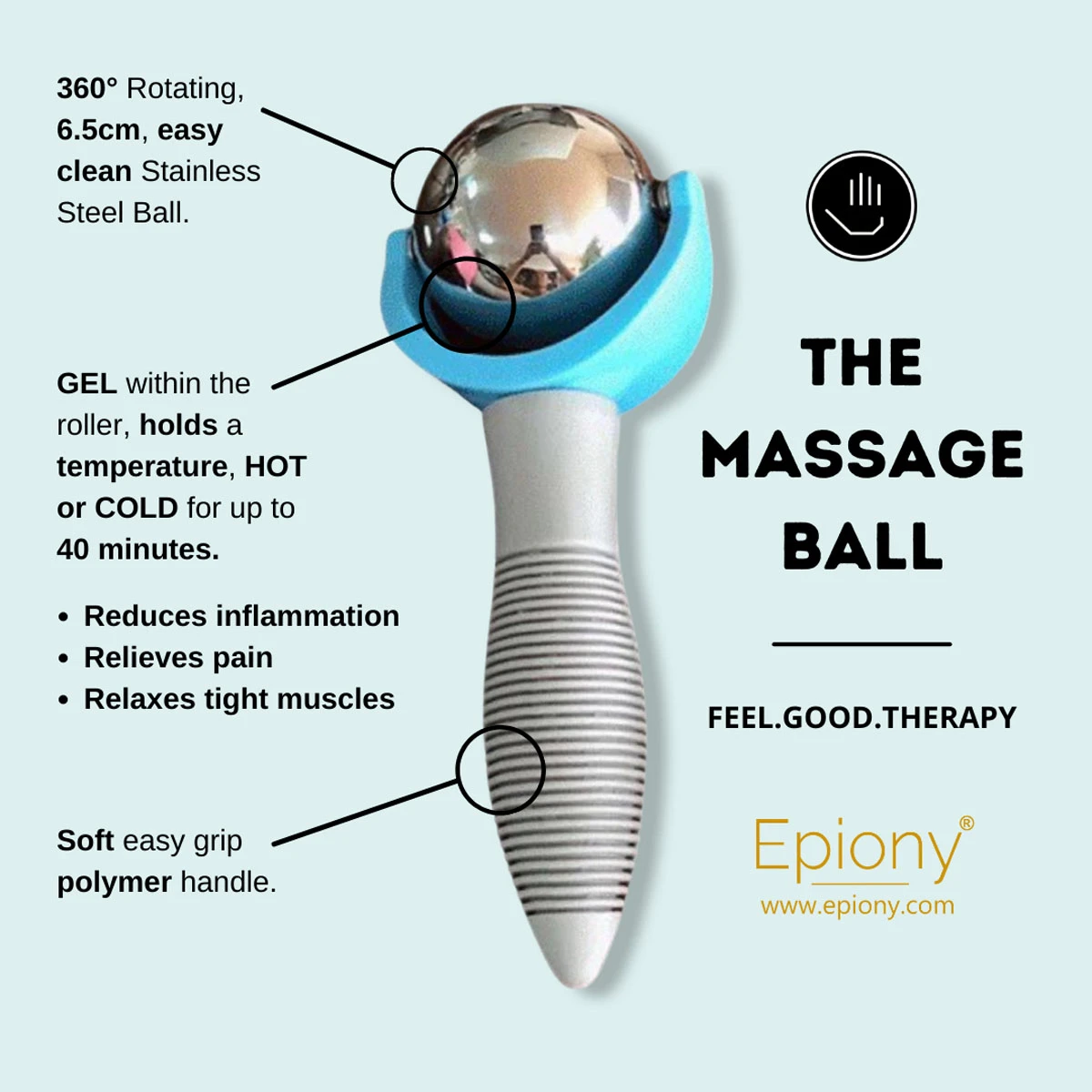 Epiony Massage Ball Blue 2 Epiony Massage Ball Blue - Image 2